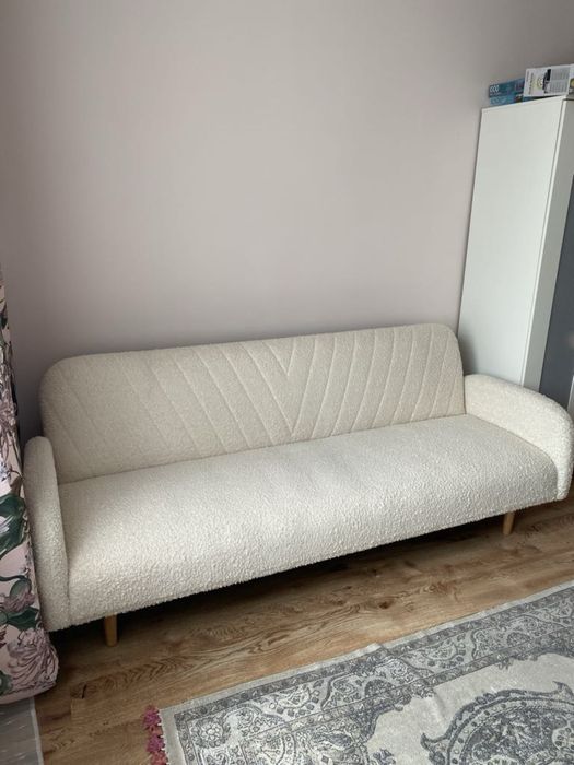 Kanapa boucle baranek z funkcją spania