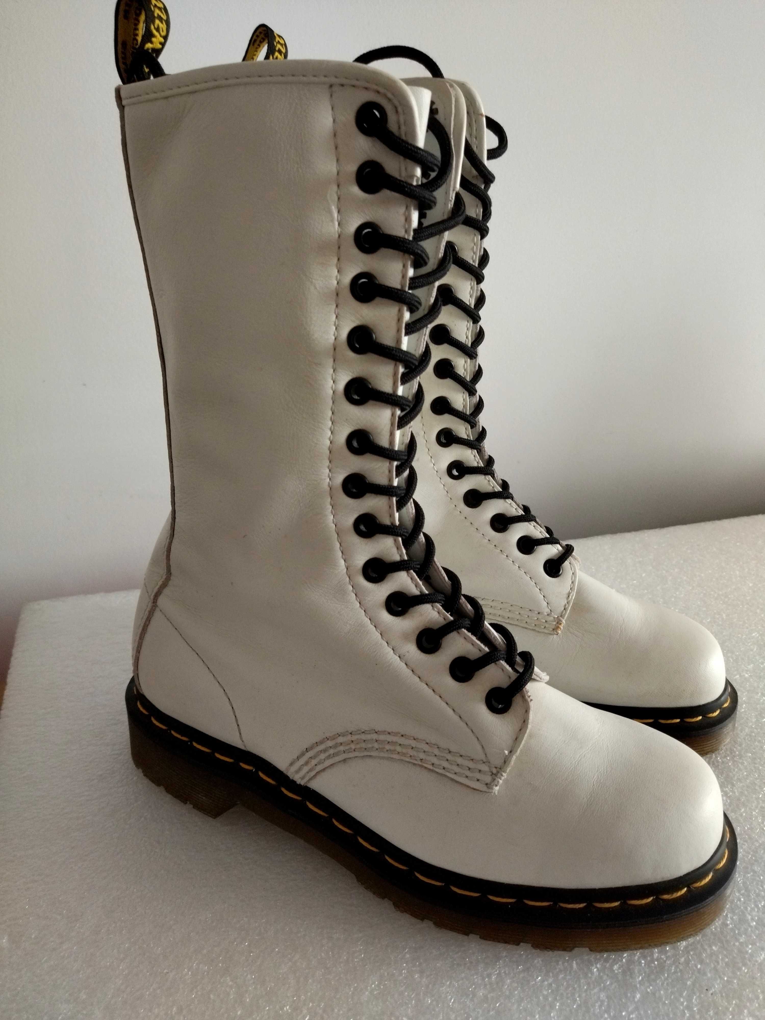 DR. MARTENS  białe skórzane  mega  cena okazja