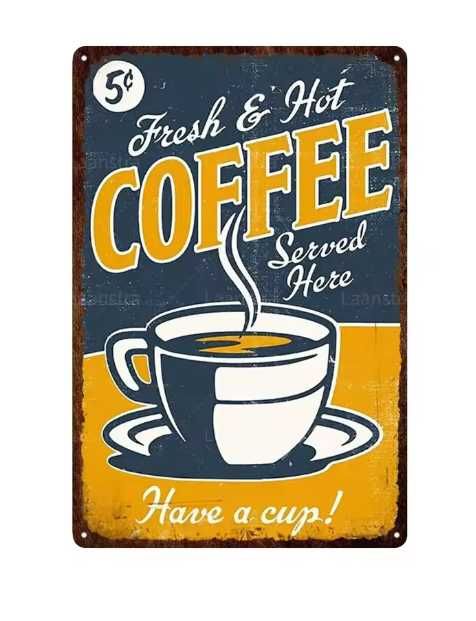 Nowa tabliczka vintage Coffee