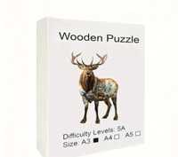 Drewniane Puzzle Jeleń
