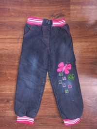 Ociepane spodnie zimowe polar jeans roz 104