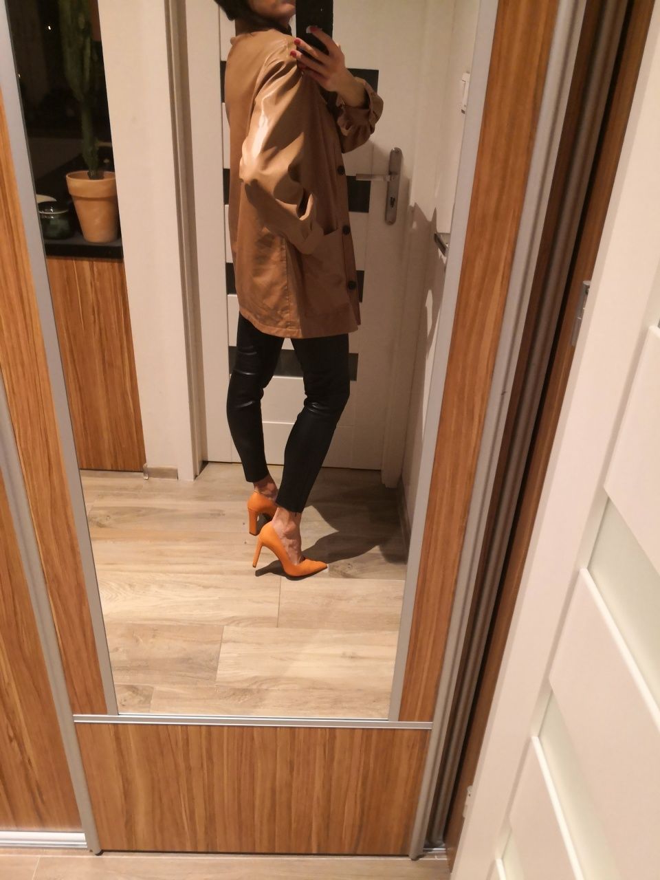 ZARA nowa skórzana eko kurtka żakiet camel xs