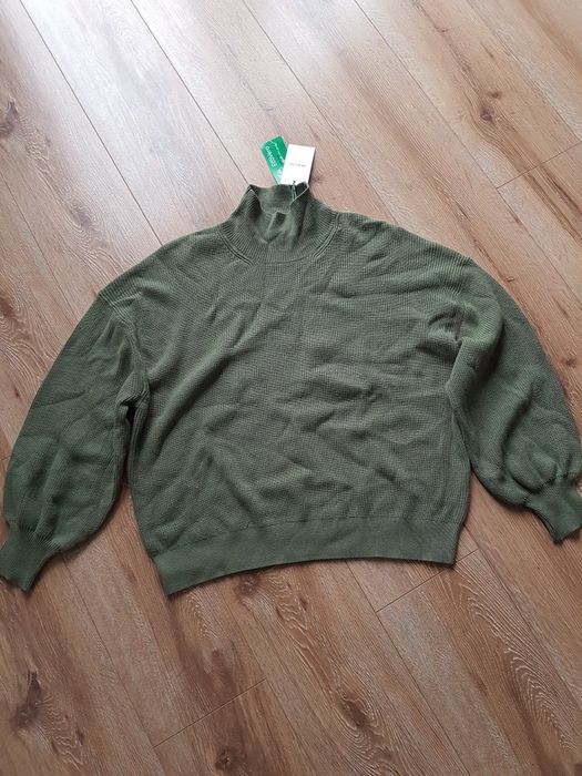 L XL 40 42 MSCH Copenhagen Magnea Rachelle sweter z golfem oliwowy kha