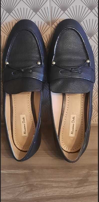 Massimo Dutti loafery mokasyny granat r. 38