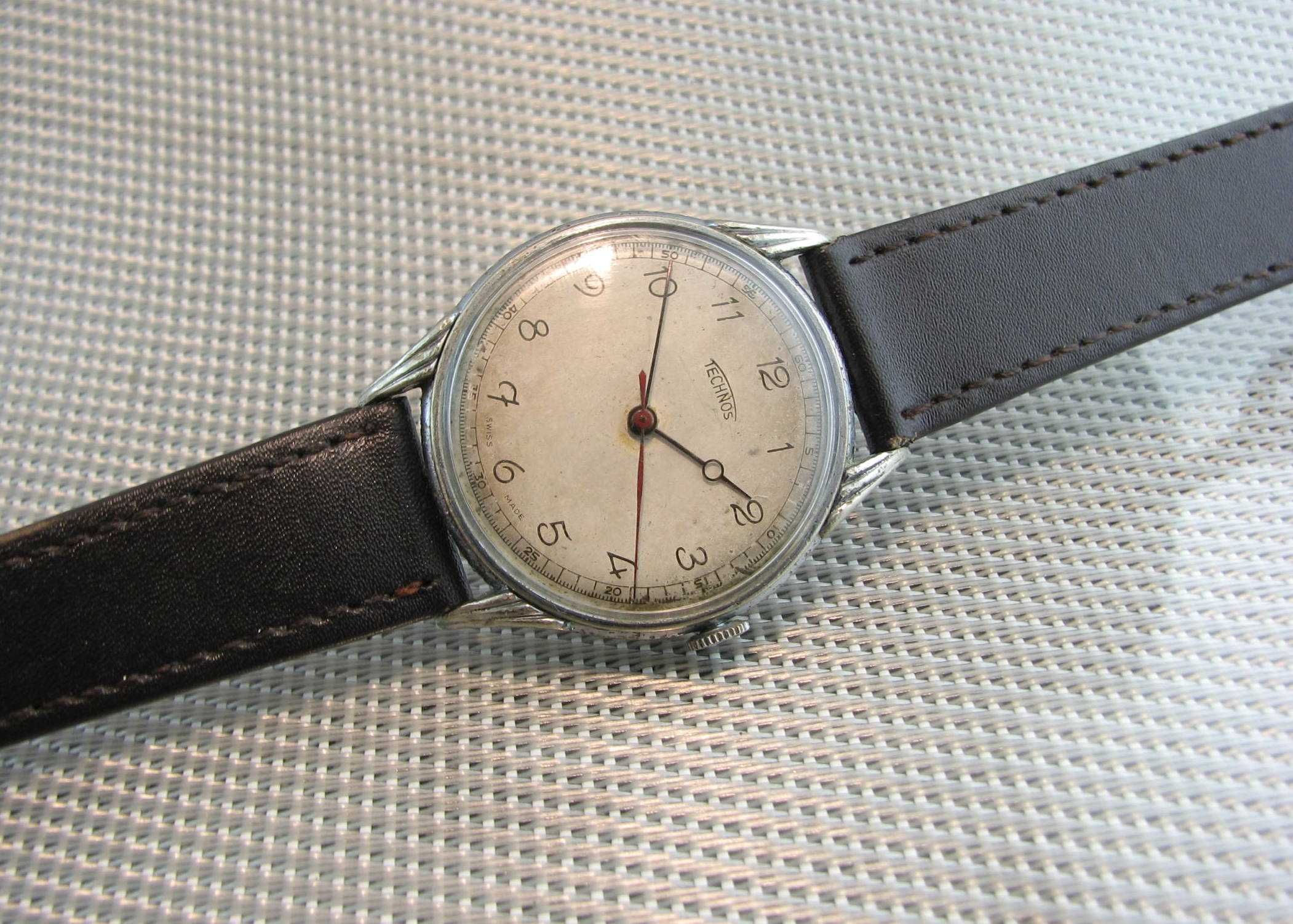WW2 Zegarek TECHNOS AS Schild . Krab. 15 Jewels. Swiss.