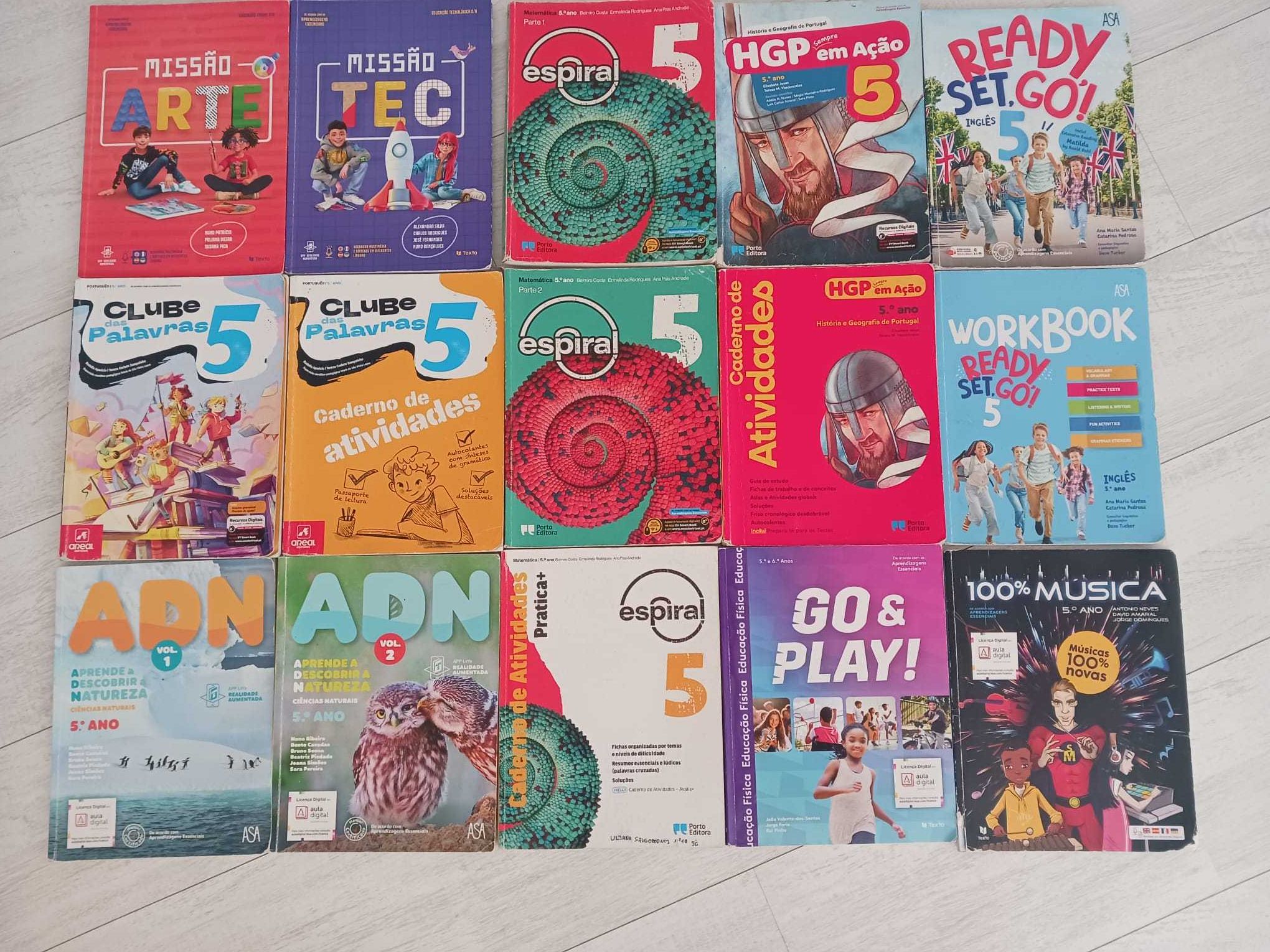 Manuais escolares e cadernos de atividades 5 ano