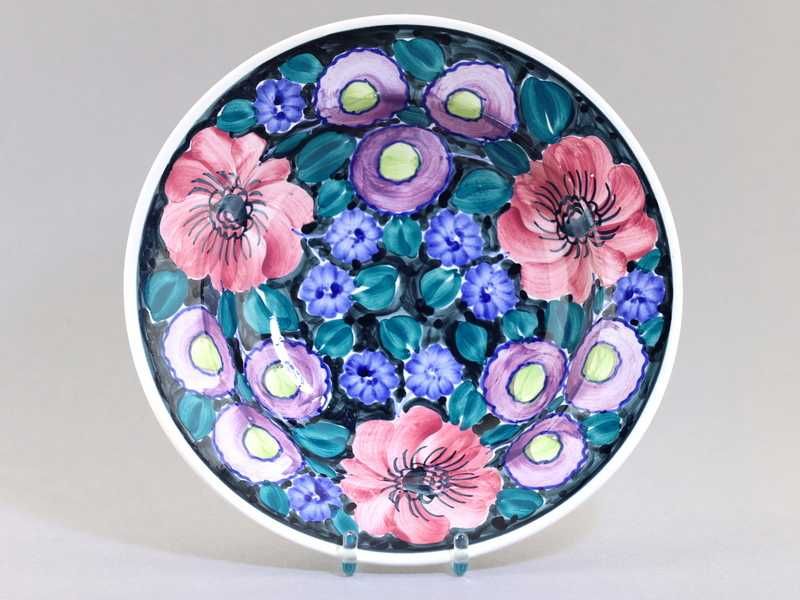 Talerz głęboki pełne malowanie fajans Włocławek PRL