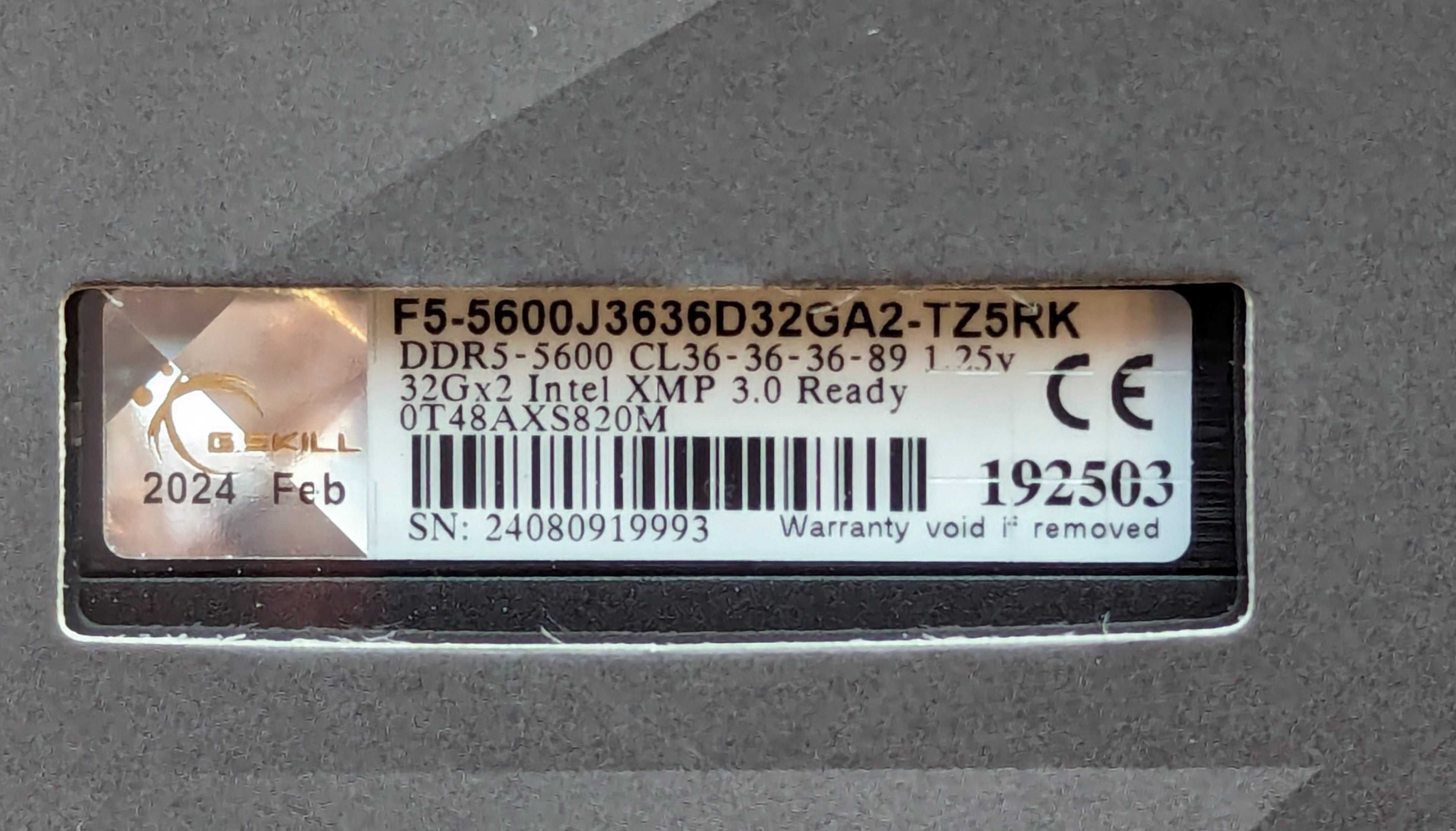 G.Skill Trident Z5 RGB DDR5-5600c36 64GB