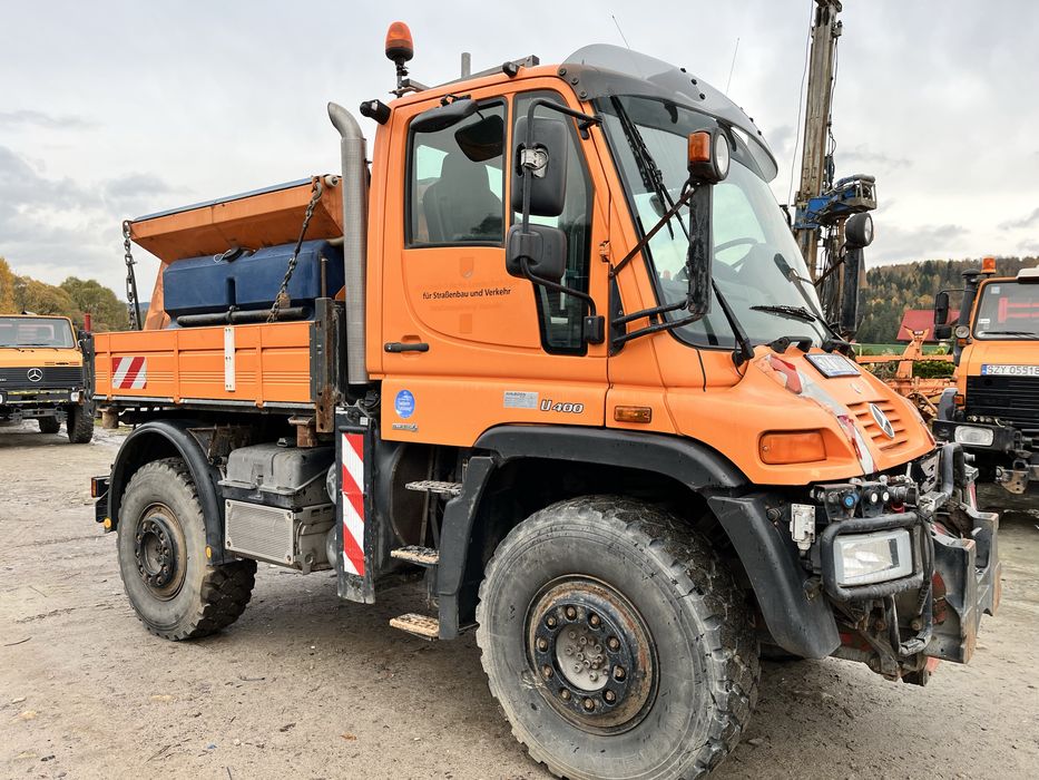 Unimog u 400 pług piaskarka Schmidt 6 cylidrowy