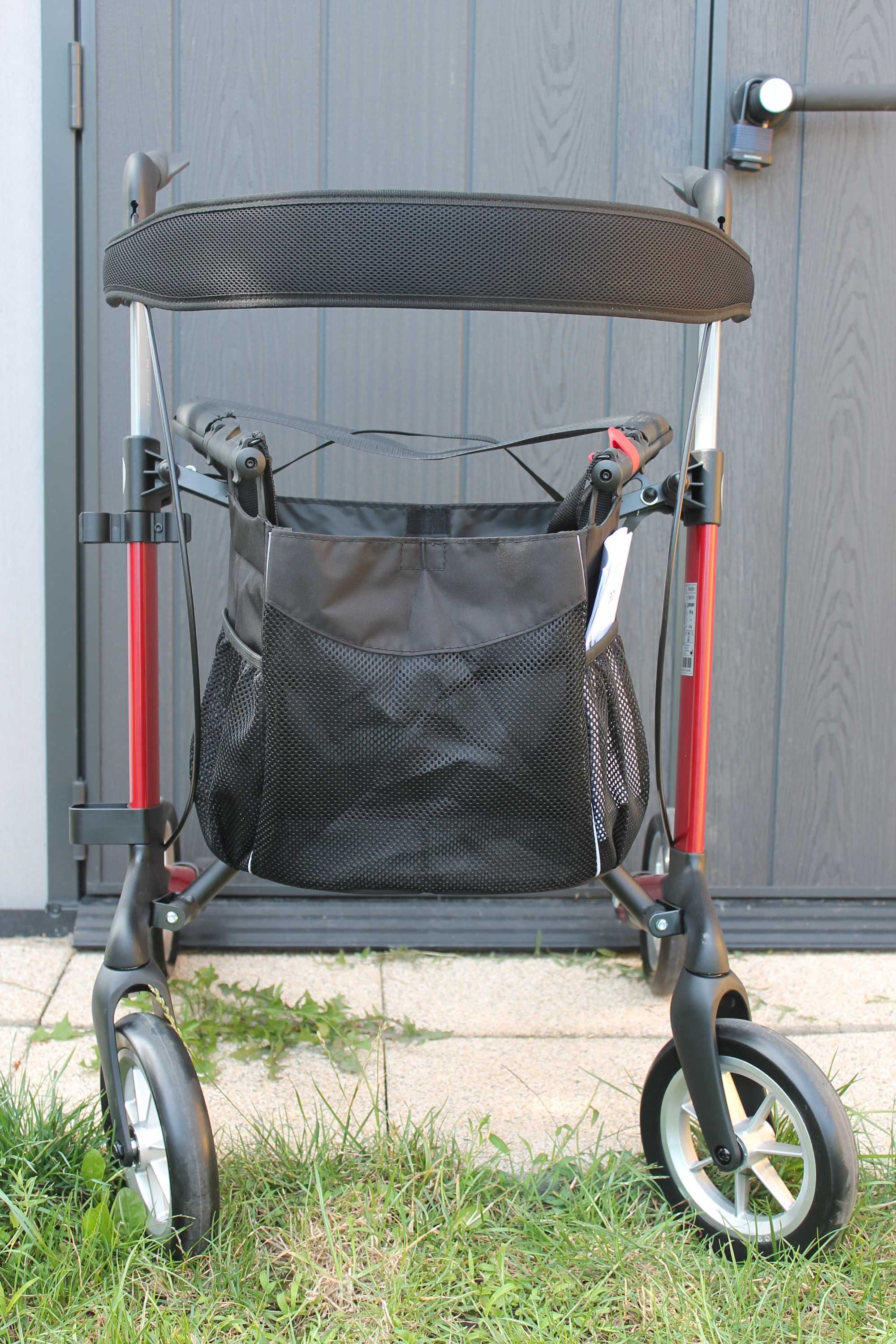 Chodzik, balkonik rehabilitacyjny na kółkach, czterokołowy, składany