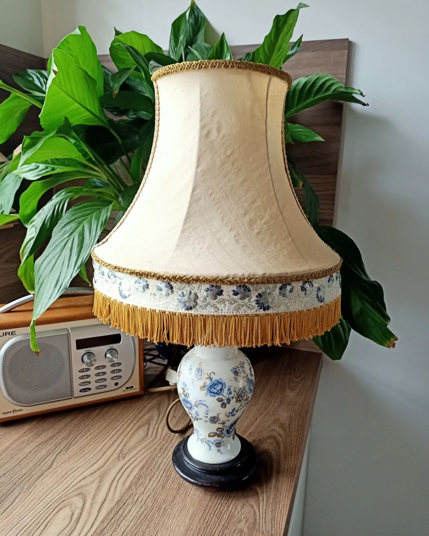 Lampa nocna podłogowa stojąca stołowa klosz vintage PRL kolekcja retro