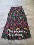 Spodnica midi w kwiaty botaniczny wzór Marie Zelie XXS 32 wiskoza