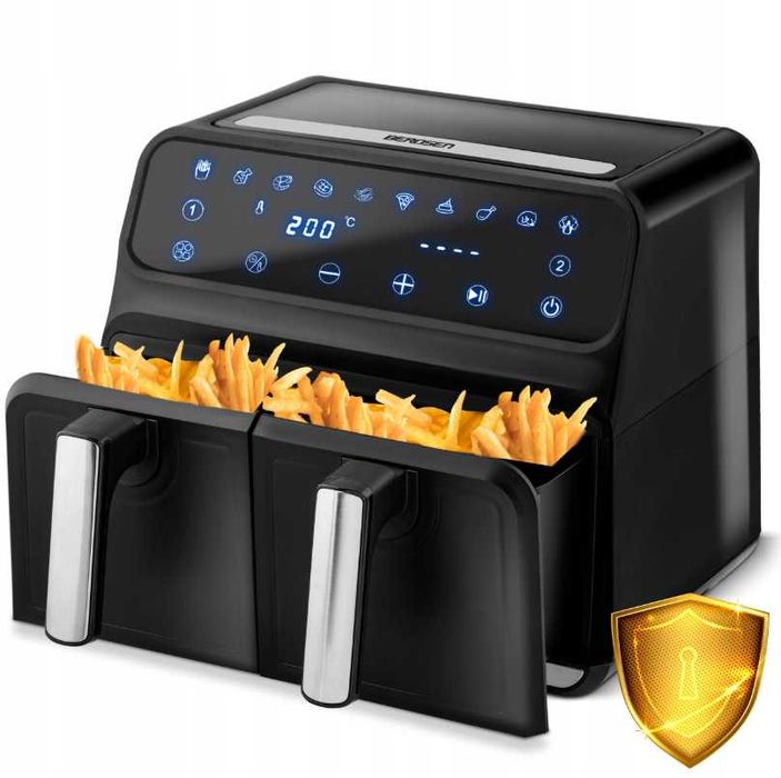 NOWA Frytkownica Beztłuszczowa DWIE KOMORY Frytownica Air Fryer Xxl 8l