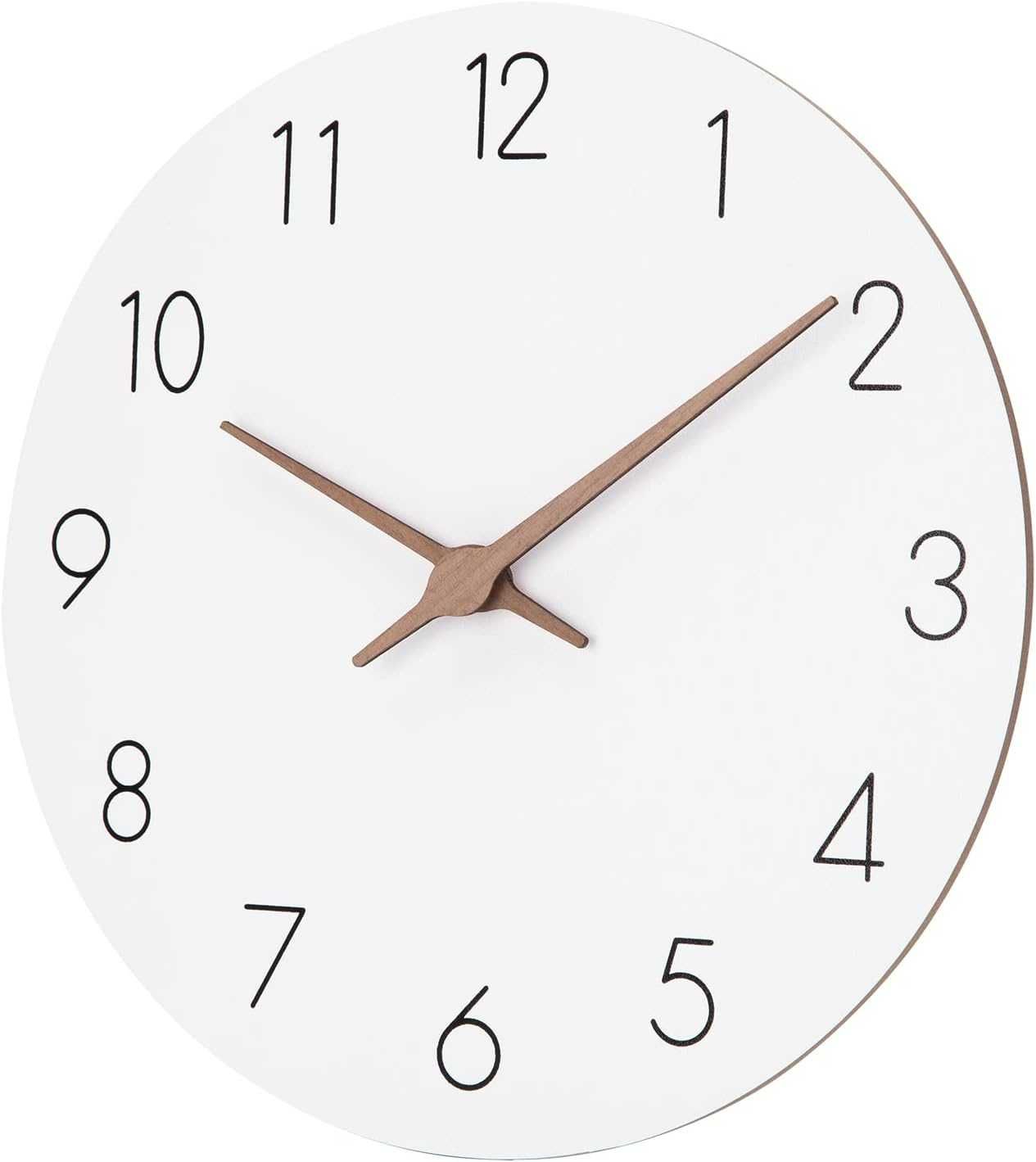 Kwarcowy zegar ścienny drewno biały MDF 30cm