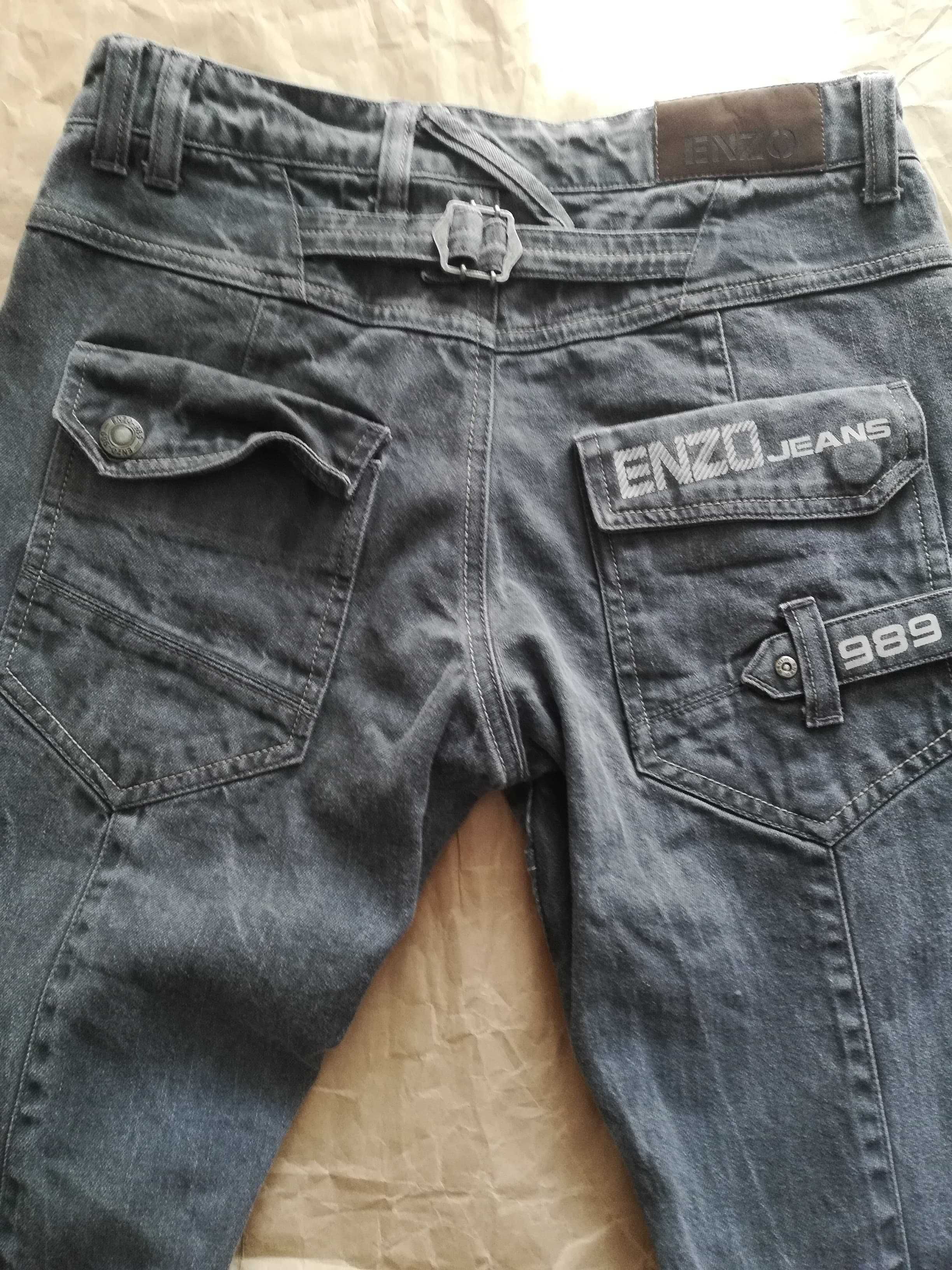 ENZO  JEANS DENIM JOGGERY  Spodnie męskie modny szyk     32*32 MEDIUM