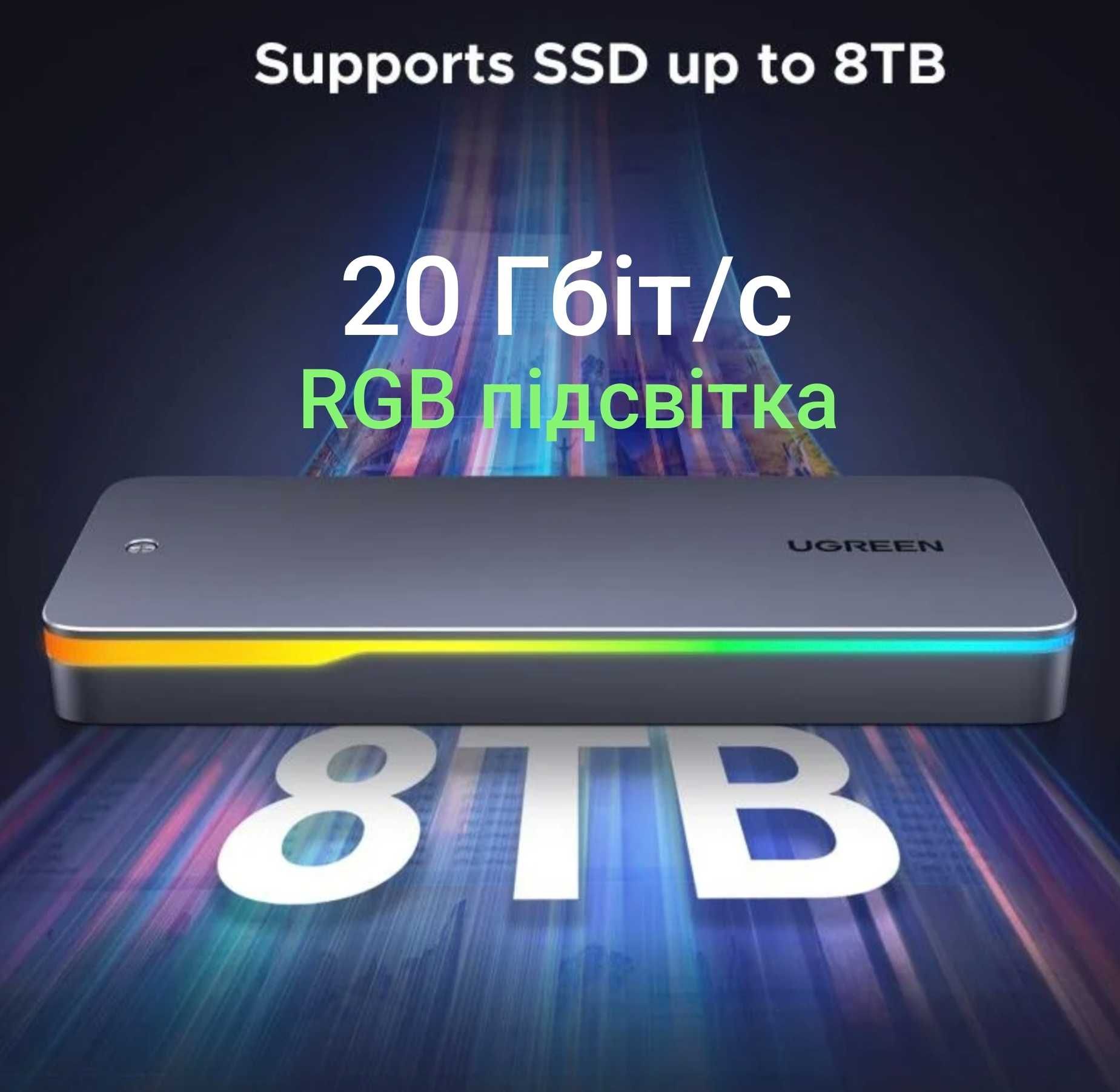 Карман для жестких дисков внешний UGREEN CM777 20 Gbps M.2 NVMe