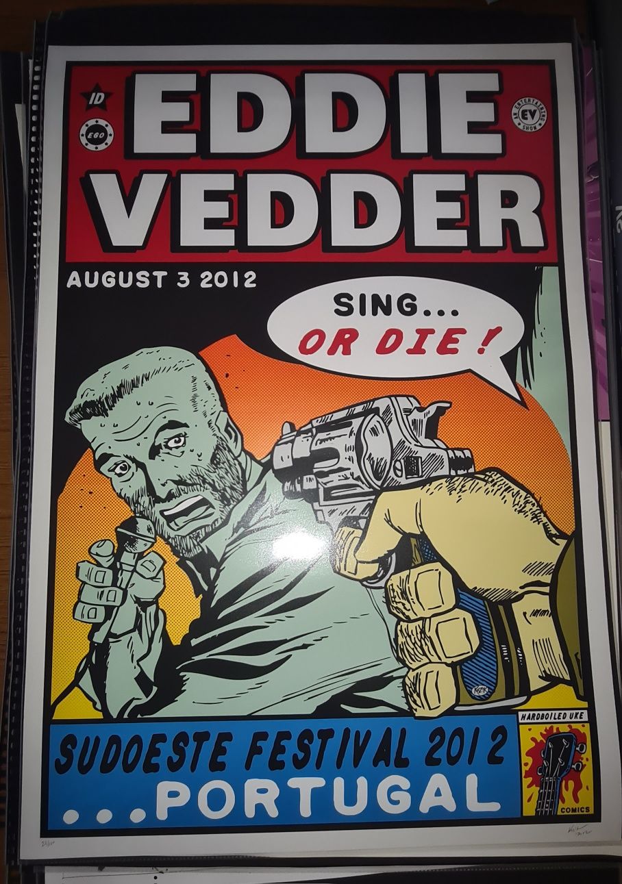 Poster Eddie Vedder Sudoeste 2012 Assinado/Numerado Kozik