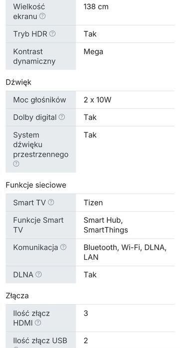 SAMSUNG 55cali 4K Crystal UHD Xbox DVB-T2 SMART telewizor