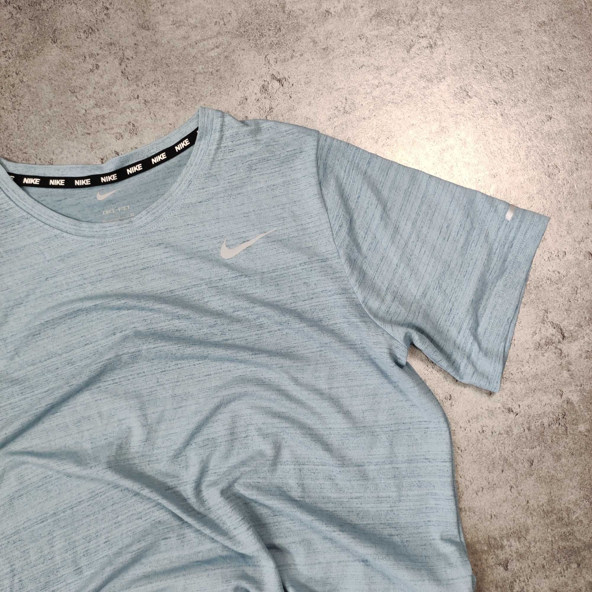 MĘSKA Sportowa Koszulka Dri-Fit Błękitna Nike Lekka Bieganie Running