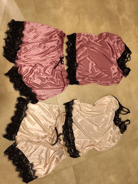 2 zestawy piżamki nocne, z koronką, okazja.