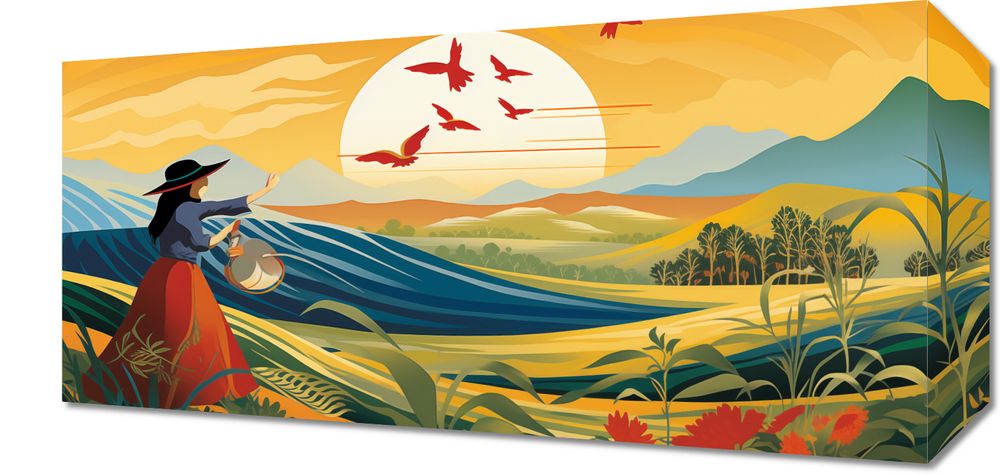 Obraz 40x20cm Prostota Życia Wiejskiego