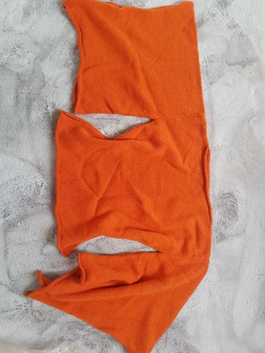 Sweter nietoperz, ręcznie robiony, rozmiar S, pomarańczowy
