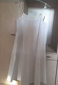 Suknia sukienka plażowa na ramiączkach biała rozmiar S M