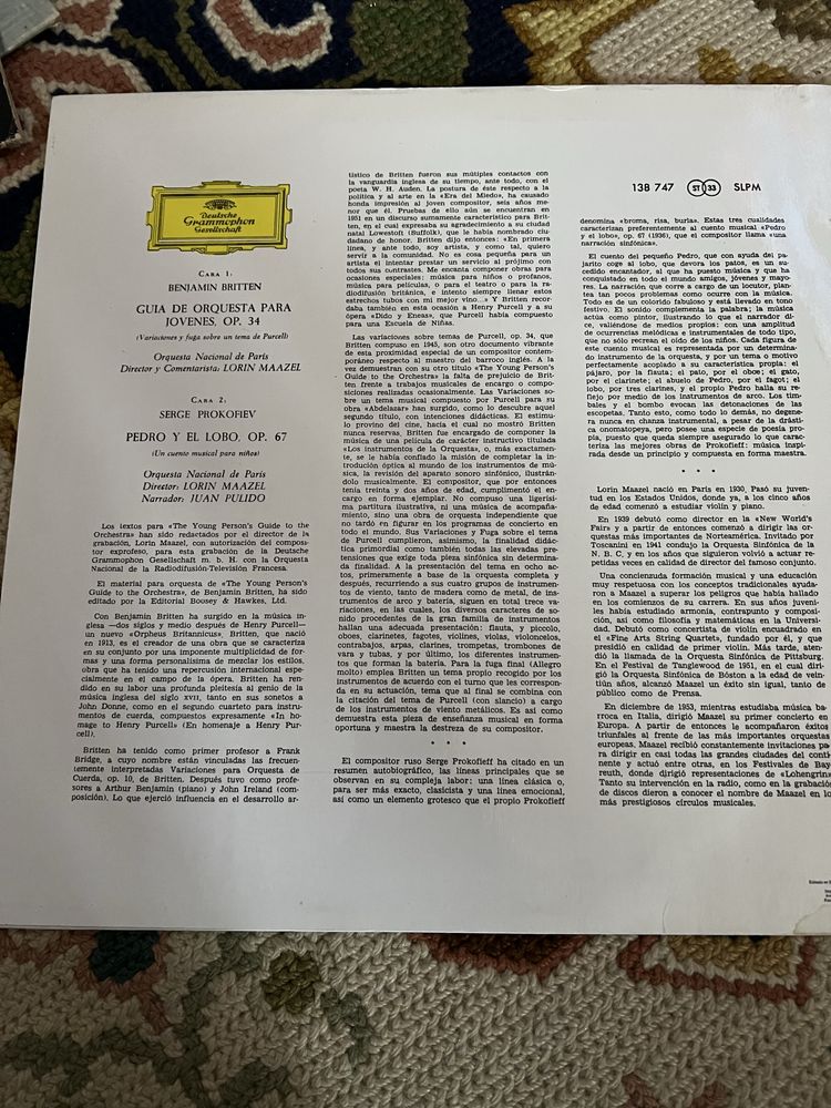 Britten prokofiev pedro e o lobo vinil