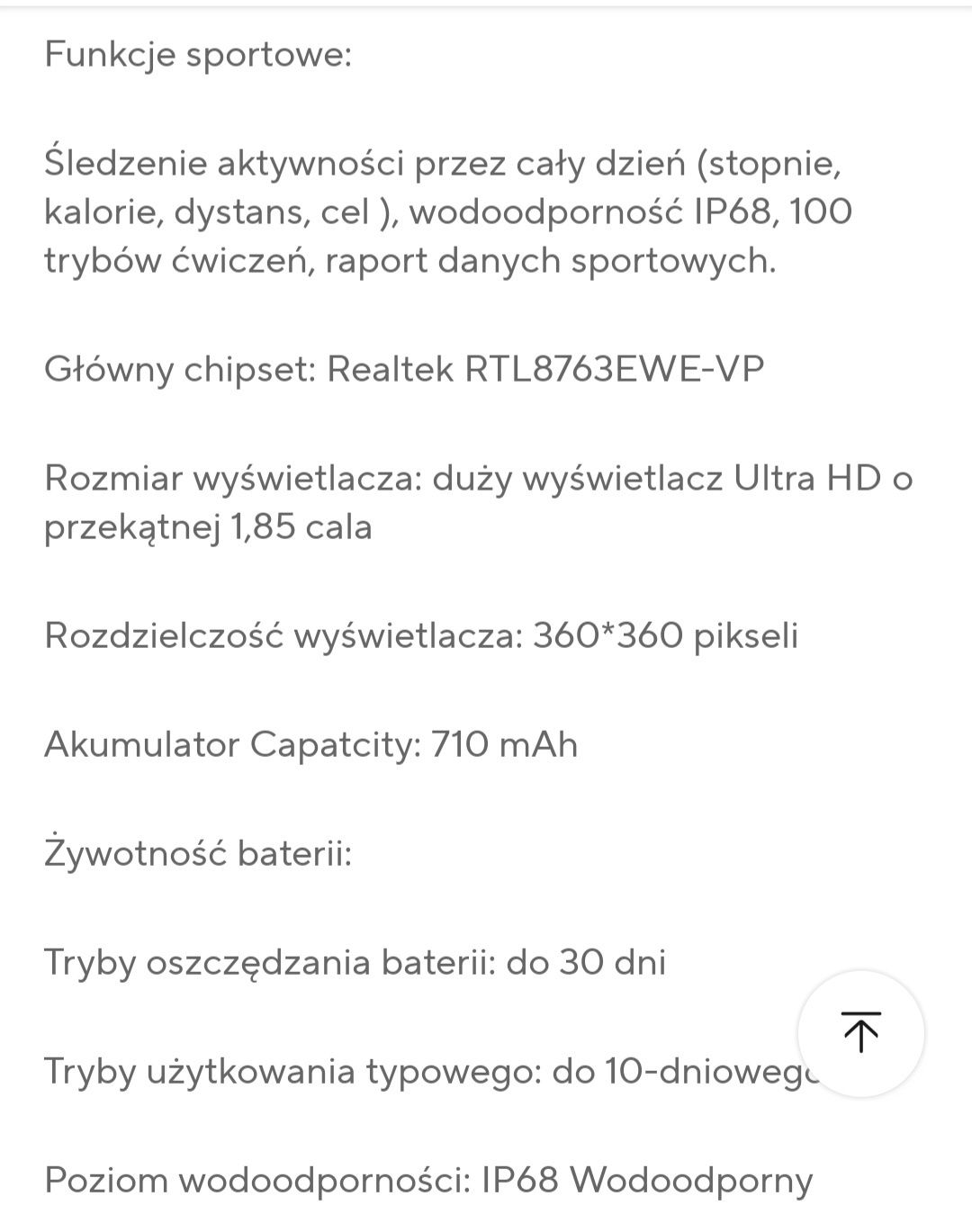 Smart Watch 1,85 cali.