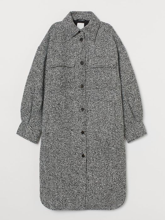 Пальто сорочка H&M довге оверсайз Л
