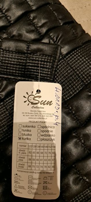 Kurtka zimowa czarna r 140