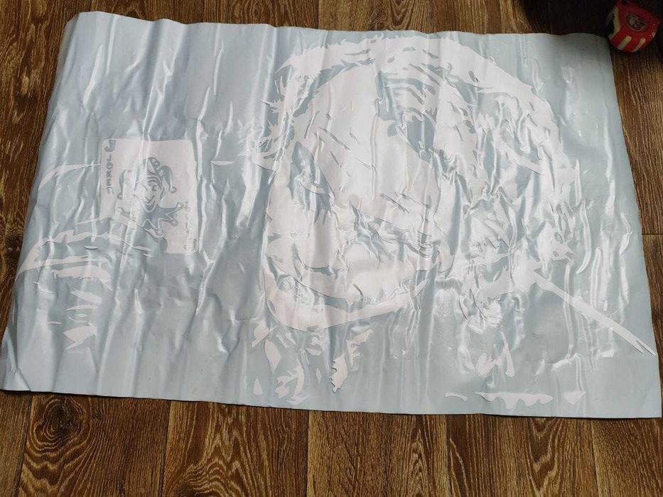 Большая наклейка на авто joker (джокер) 97 х 63 см белый