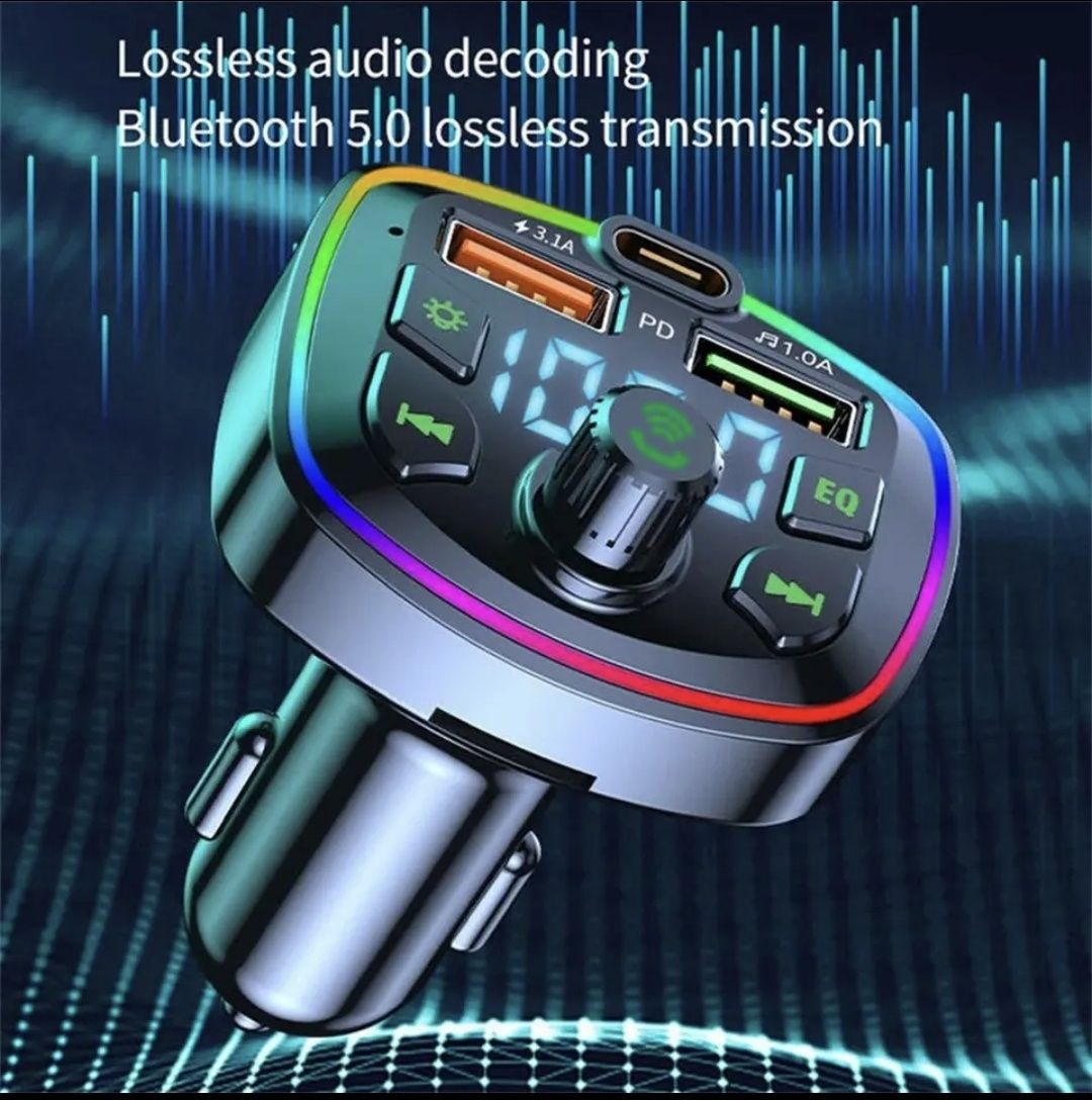 Transmiter FM Bluetooth USB wyświetlacz