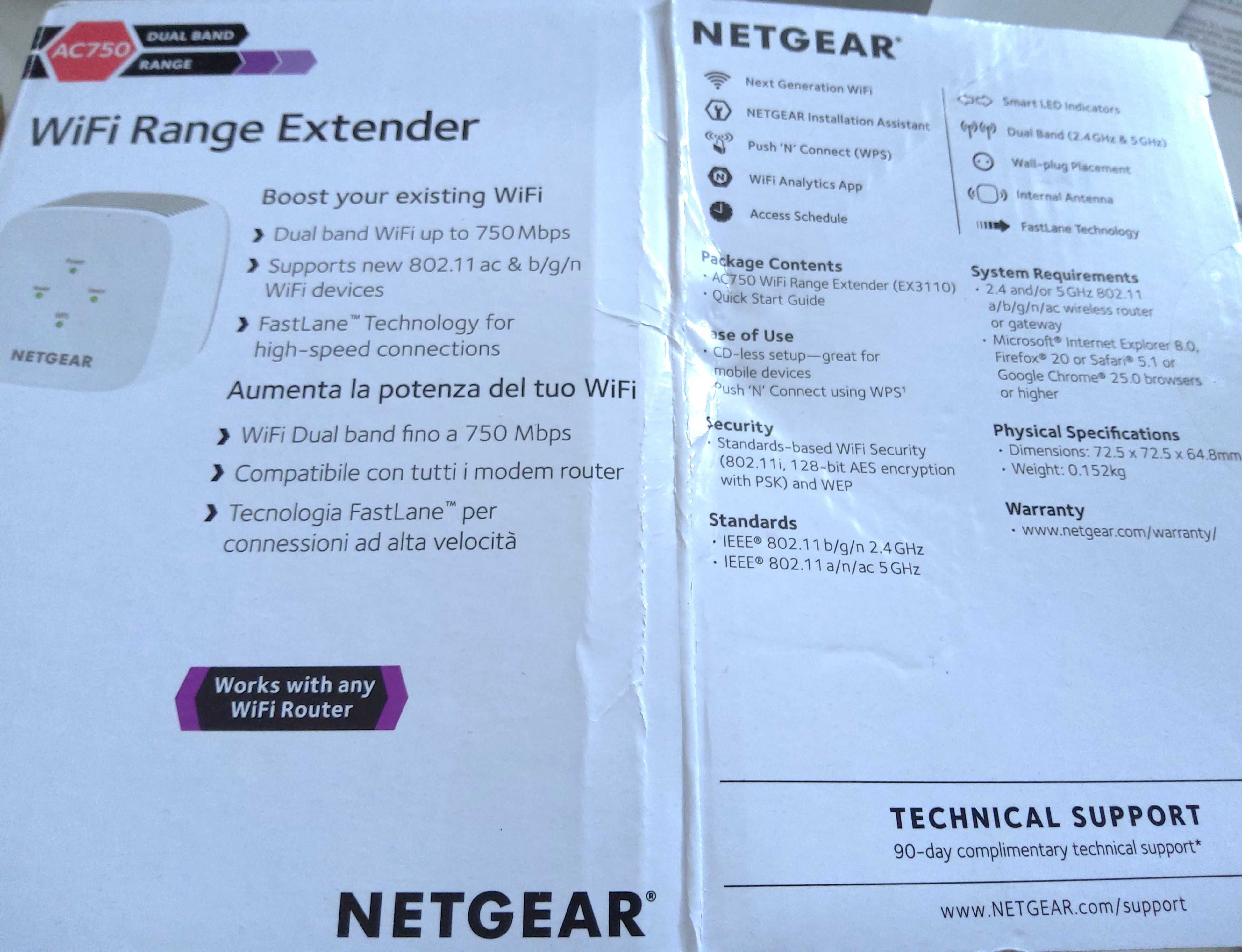 Wzmacniacz sygnału Wi-Fi Netgear EX3110