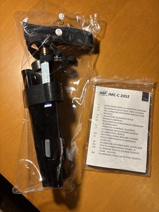 Laska inwalidzka, aluminiowa, składana, NOWA,