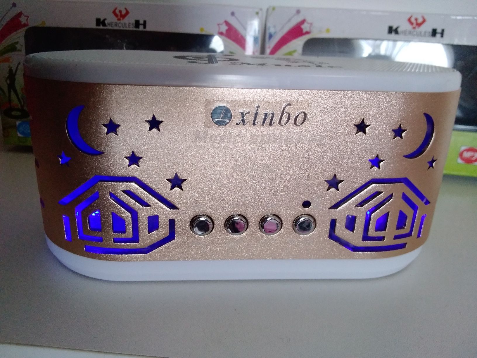 Electrónica: Colunas MP3 USB música bom som (dourado ou rosa)