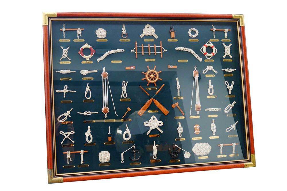 Obraz gablota węzły marynarskie duży 105/81,5 cm marynistyka