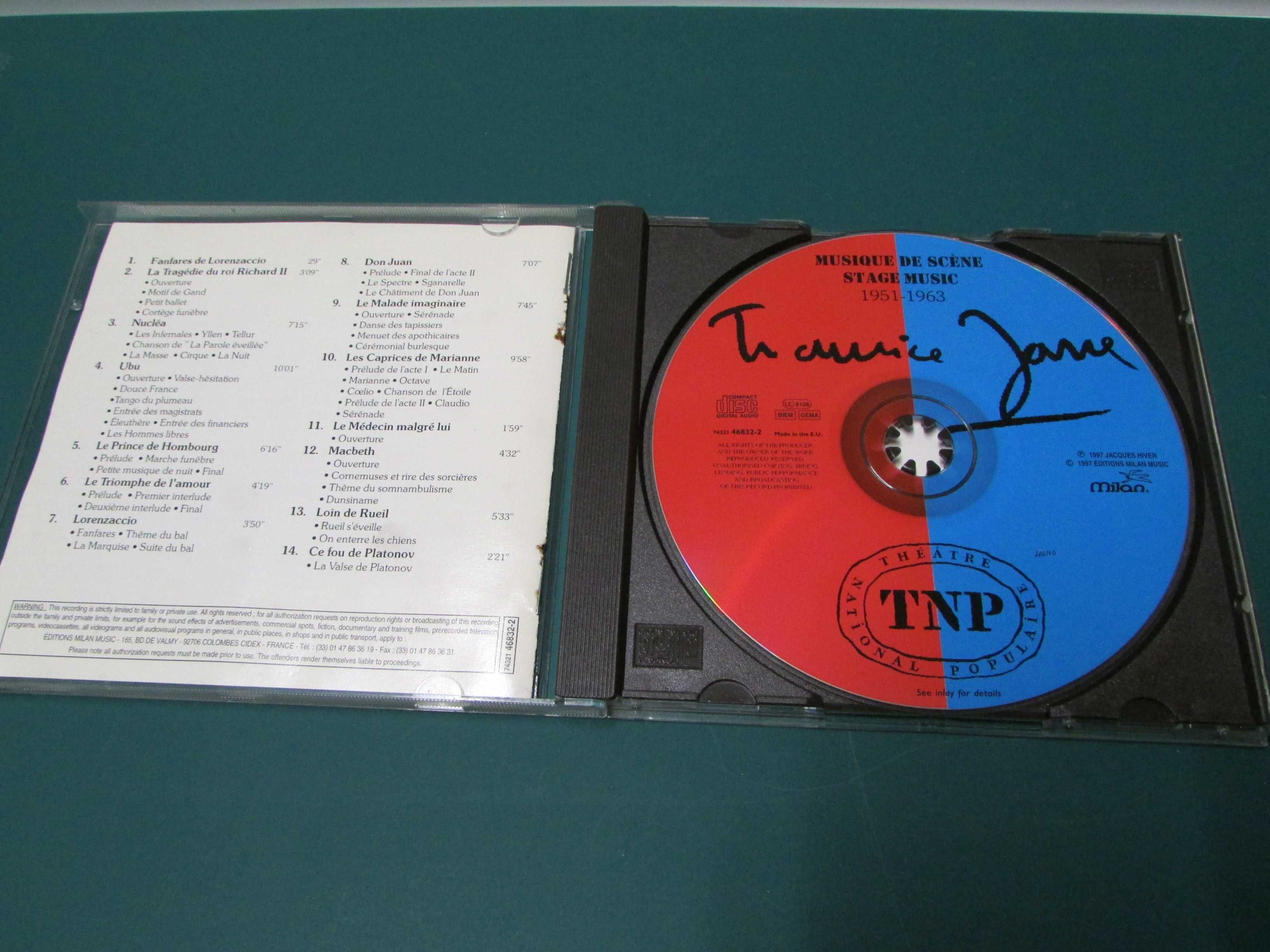 Maurice Jarre - Musique de Scène / Stage Music - CD