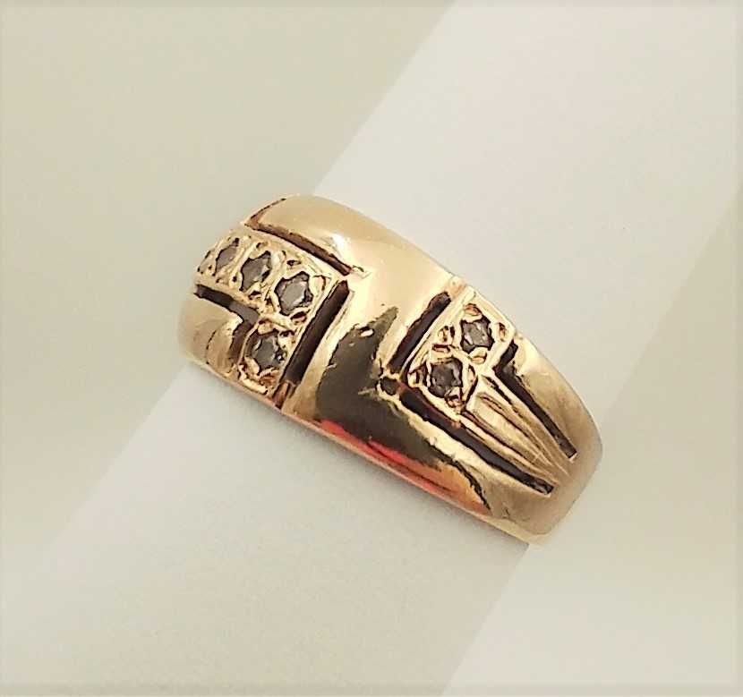 Piękny złoty pierścionek z cyrkoniami rozmiar 11 585/14k/3,58g Lombard
