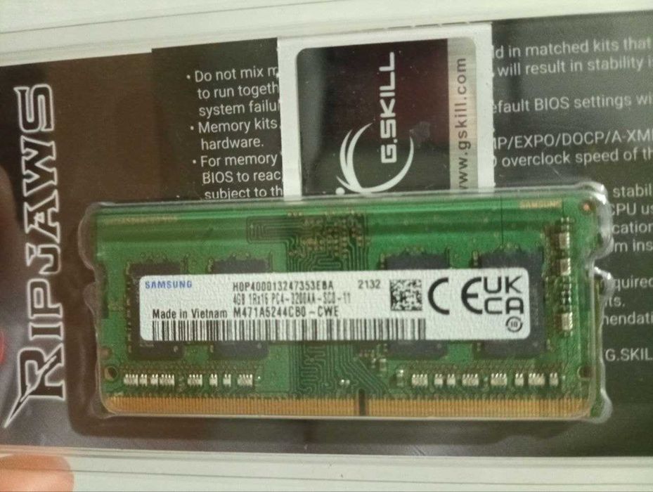 Продам два модуля памяти SAMSUNG 4 GB SO-DIMM DDR4 3200 MHz Харьков