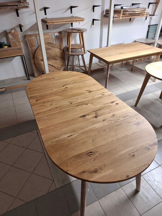 Stół dębowy rozkładany fi 100 ( na magazynie)