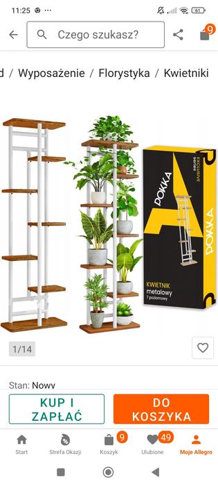 Kwietnik metalowo drewniany