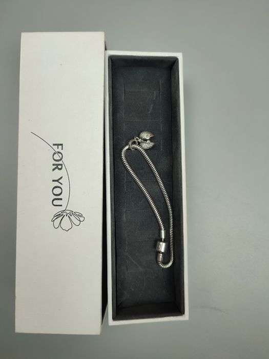 Срібний браслет в стилі Pandora від Золотий вік, срібна підвіска-серц