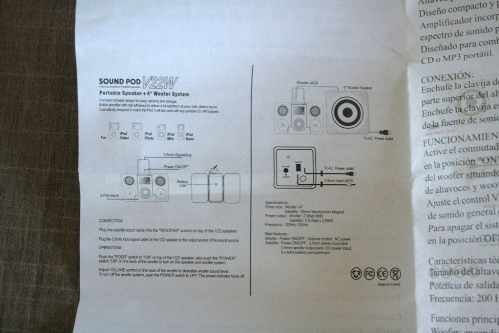 Colunas Sound Pod Designer Vision com subwoofer para ipod, iphone, mp3