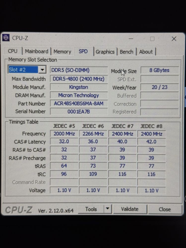 Kingstone DDR5 16Gb 4800Mhz sodimm (2*8Gb)