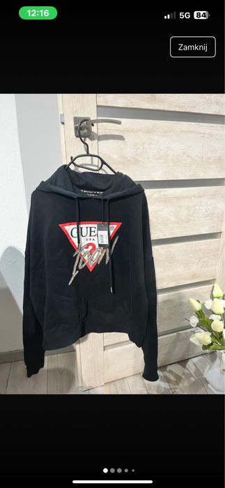 Bluza damska czarna z cyrkoniami Guess XL