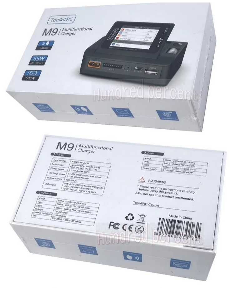 ToolkitRC M9 зарядка для дронів 600W до 8S, Type-C 65W