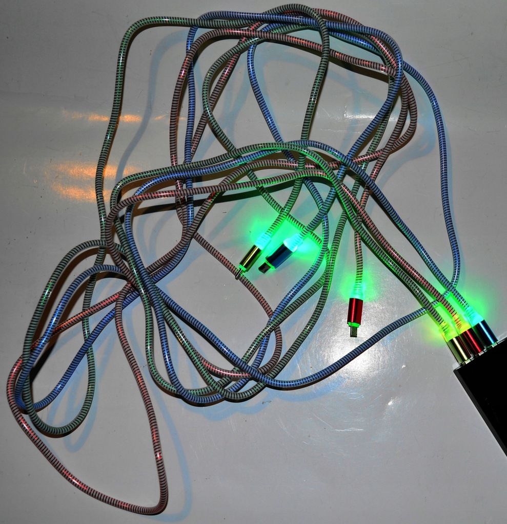 Świecący kabel microUSB 2 metry