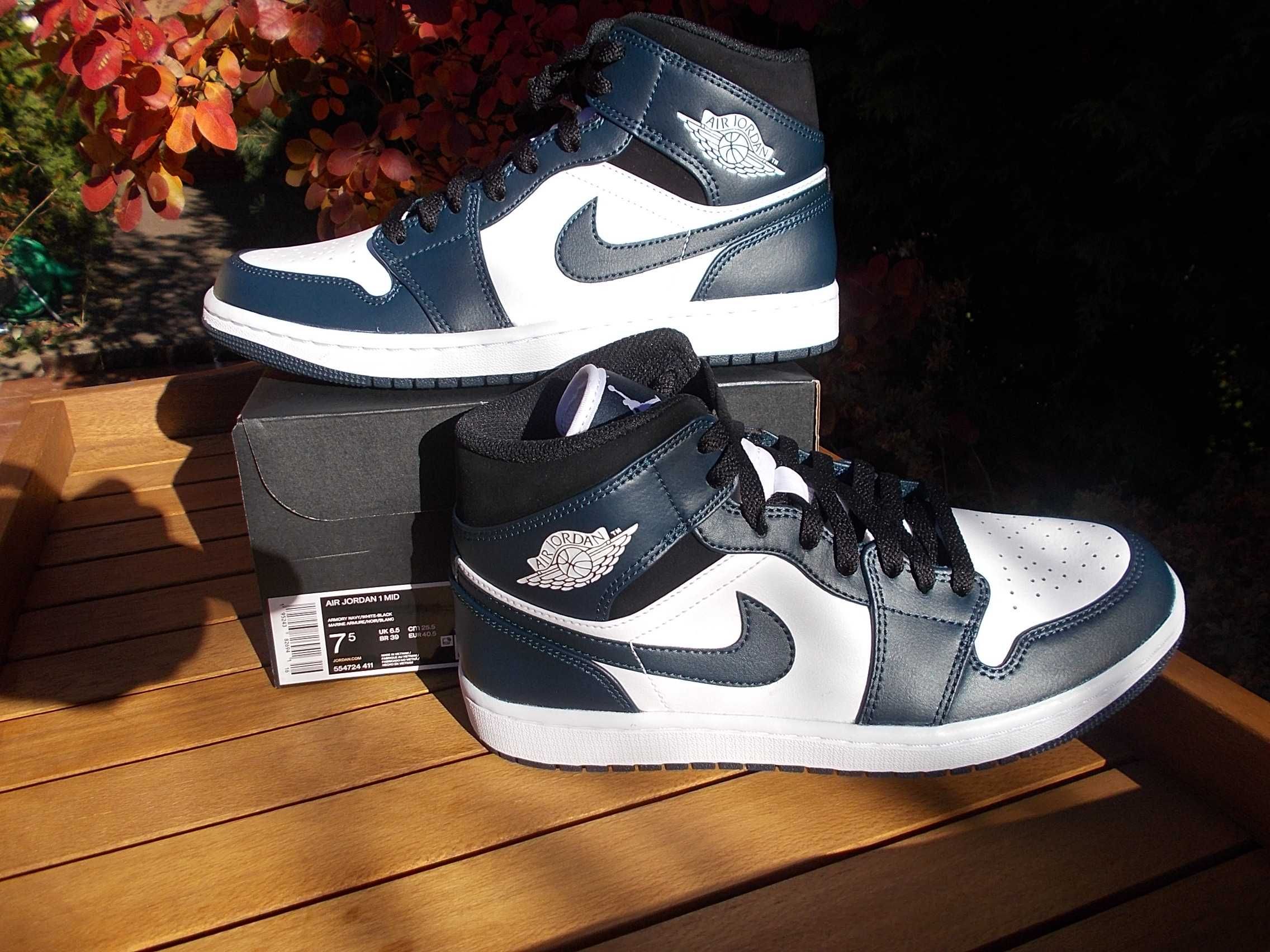 (r. 40,5-25,5 cm) Nike Jordan 1 Mid Armory Navy 554724,-411