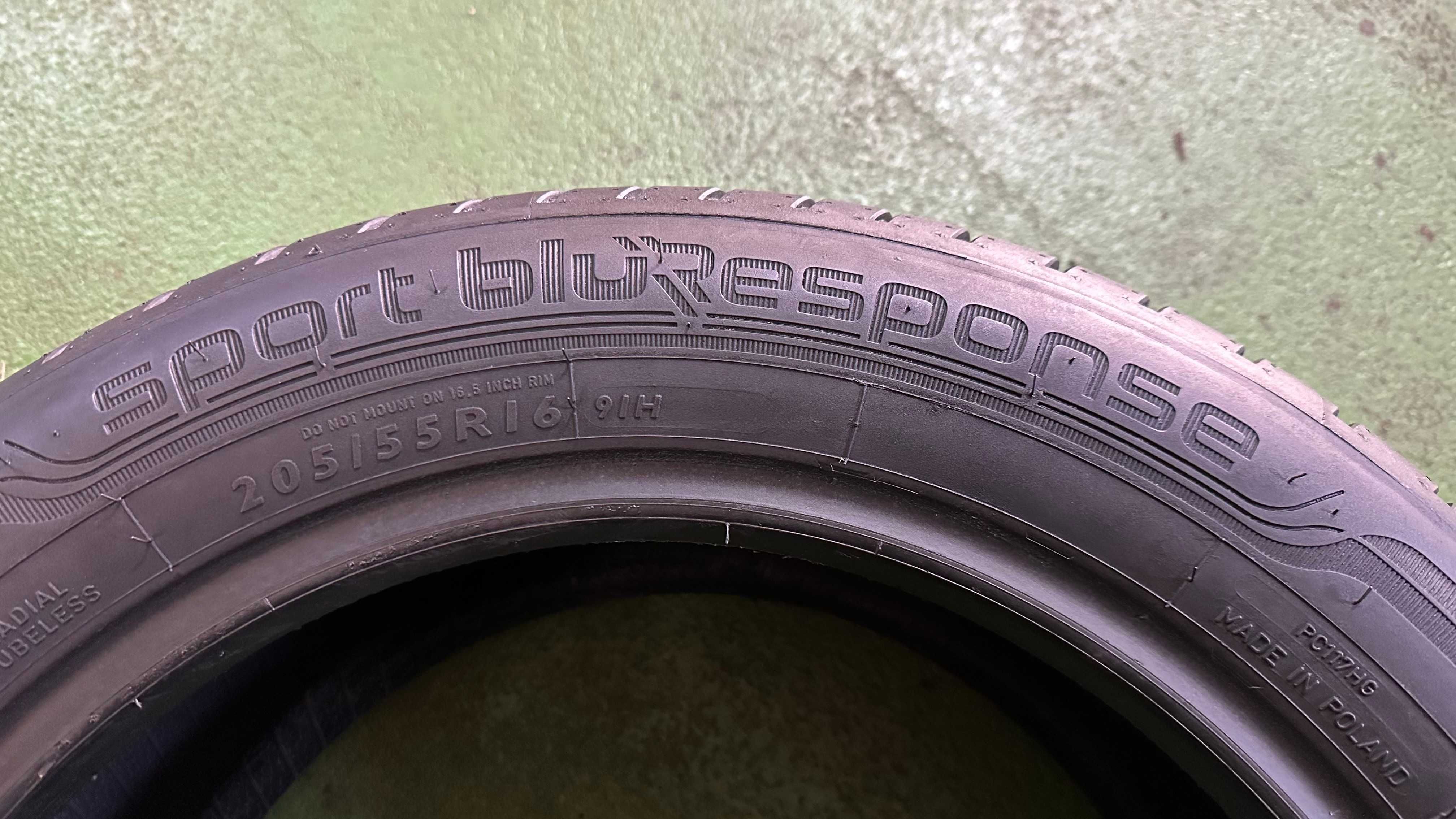 Komplet 205 55 R16 91H Dunlop Sport BlueResponse bieżnik2x6,2mm2x5,5mm